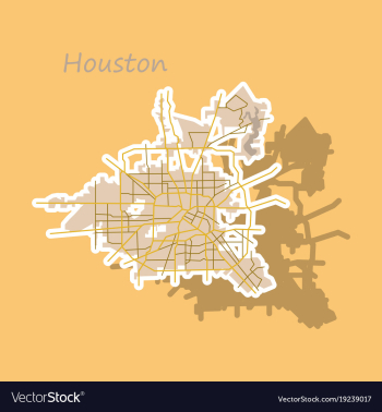 Sticker map houston city texas roads vector image Sticker map houston city texas roads vector image