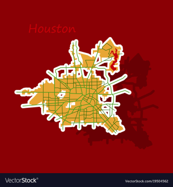 Sticker map houston city texas roads vector image Sticker map houston city texas roads vector image