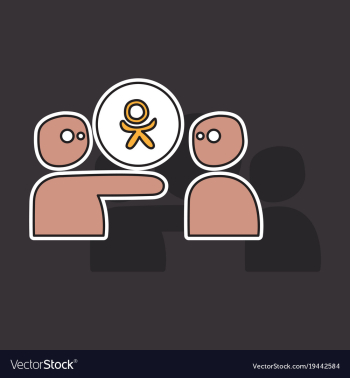 Sticker odnoklasniki icon on background vector image Sticker odnoklasniki icon on background vector image