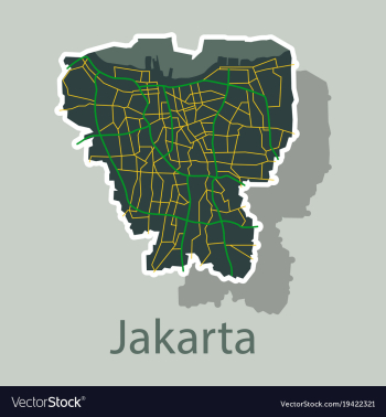 Sticker outline map of the indonesian capital vector image Sticker outline map of the indonesian capital vector image