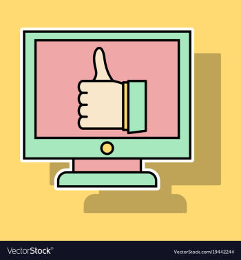 Sticker thumbs up like social network facebook vector image Sticker thumbs up like social network facebook vector image