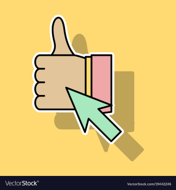 Sticker thumbs up like social network facebook vector image Sticker thumbs up like social network facebook vector image