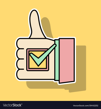 Sticker thumbs up like social network facebook vector image Sticker thumbs up like social network facebook vector image