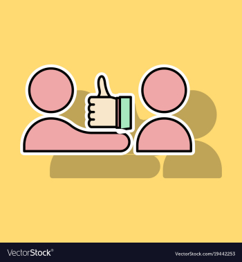Sticker thumbs up like social network facebook vector image Sticker thumbs up like social network facebook vector image