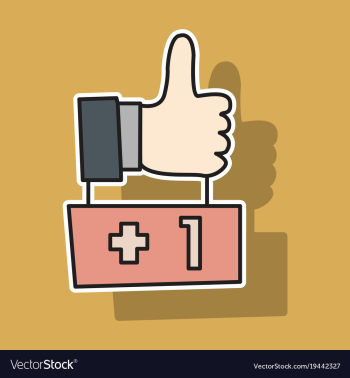 Sticker thumbs up like social network facebook vector image Sticker thumbs up like social network facebook vector image