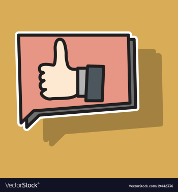 Sticker thumbs up like social network facebook vector image Sticker thumbs up like social network facebook vector image