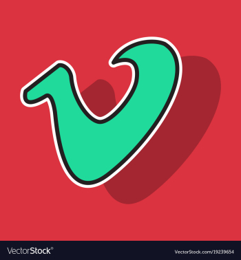 Sticker vimeo icon on background vector image Sticker vimeo icon on background vector image