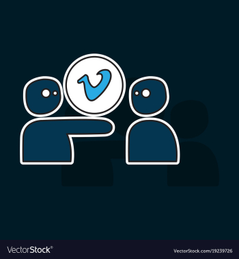 Sticker vimeo icon on background vector image Sticker vimeo icon on background vector image