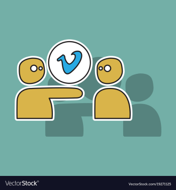 Sticker vimeo icon on background vector image Sticker vimeo icon on background vector image