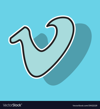 Sticker vimeo icon on background vector image Sticker vimeo icon on background vector image