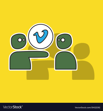 Sticker vimeo icon on background vector image Sticker vimeo icon on background vector image