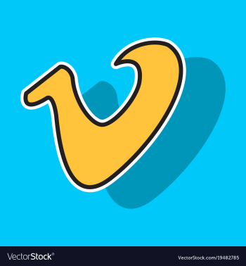 Sticker vimeo icon on background vector image Sticker vimeo icon on background vector image