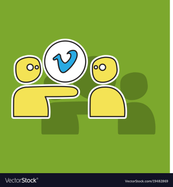 Sticker vimeo icon on background vector image Sticker vimeo icon on background vector image