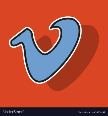 Sticker vimeo icon on background vector image Sticker vimeo icon on background vector image