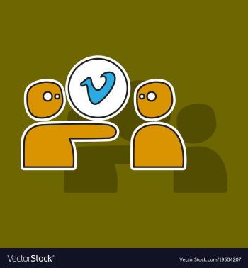Sticker vimeo icon on background vector image Sticker vimeo icon on background vector image