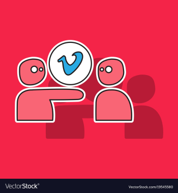 Sticker vimeo icon on background vector image Sticker vimeo icon on background vector image