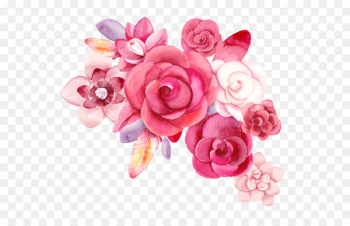 Still Life: Pink Roses Flower Creative Watercolor - Drawing Flower Flower ps material,Red flowers 