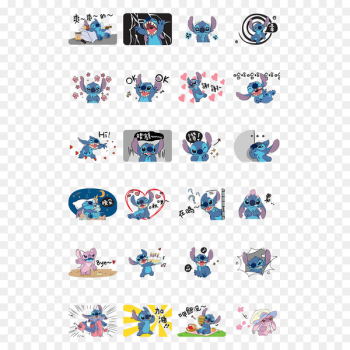 Stitch Sticker Lilo Pelekai LINE Emoji - oneme twoheartsspecial edition 