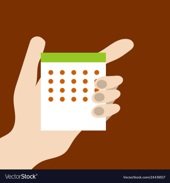 Stock calendar in the hands of man one hand man vector image Stock calendar in the hands of man one hand man vector image