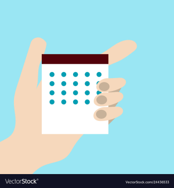 Stock calendar in the hands of man one hand man vector image Stock calendar in the hands of man one hand man vector image