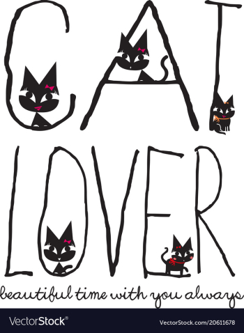 Stock cute cat lover vector image Stock cute cat lover vector image