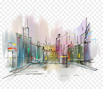 Stock photography Drawing Watercolor painting - city Stock photography Drawing Watercolor painting - city