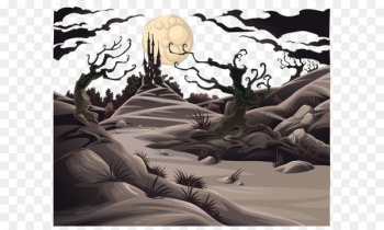 Stock photography Horror Illustration - Vector hand painted horror background 