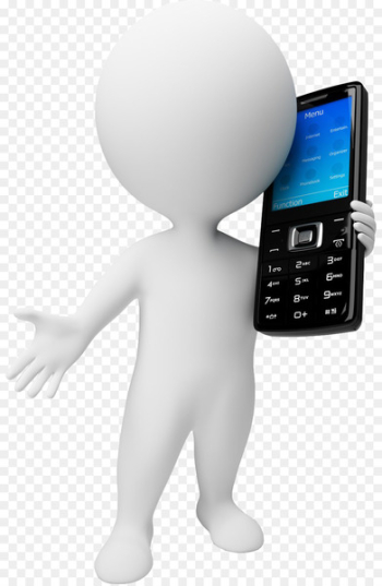 Stock photography Royalty-free Mobile phone - The little white man calls the candy bar phone 