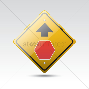 Stop ahead road sign Stop ahead road sign