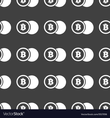 Straight black bitcoin coin pattern vector image Straight black bitcoin coin pattern vector image