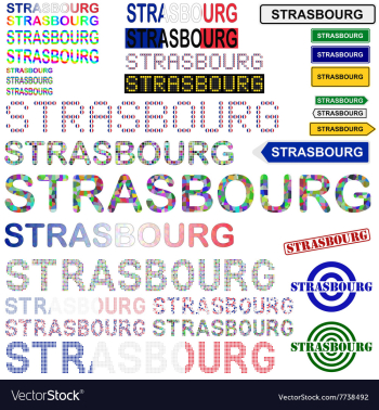 Strasbourg text design set vector image Strasbourg text design set vector image