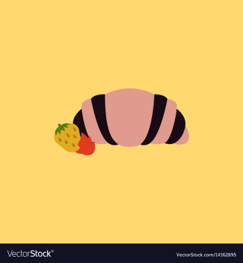Strawberry chocolate croissant vector image Strawberry chocolate croissant vector image