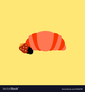 Strawberry chocolate croissant vector image Strawberry chocolate croissant vector image