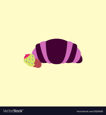 Strawberry chocolate croissant vector image Strawberry chocolate croissant vector image