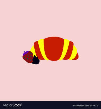 Strawberry chocolate croissant vector image Strawberry chocolate croissant vector image