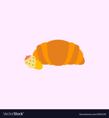 Strawberry chocolate croissant vector image Strawberry chocolate croissant vector image