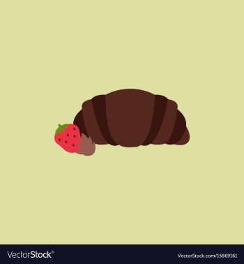 Strawberry chocolate croissant vector image Strawberry chocolate croissant vector image