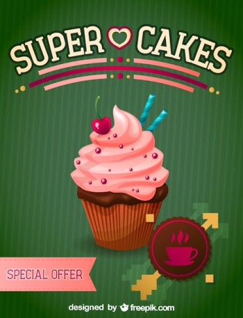 Strawberry cupcake with a cherry Strawberry cupcake with a cherry