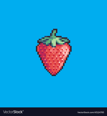 strawberry pixel art icon strawberry pixel art icon