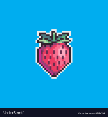 strawberry pixel art icon strawberry pixel art icon