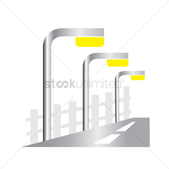 Street lamps on a road Street lamps on a road