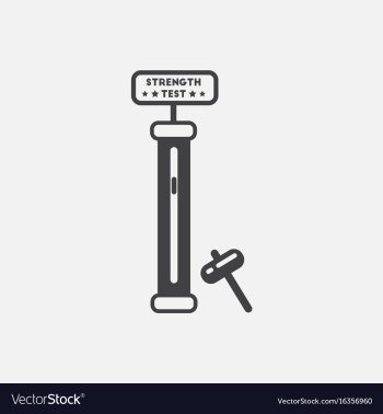Strength tester test your strength amusement game vector image Strength tester test your strength amusement game vector image