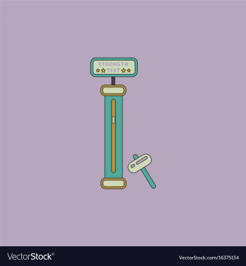 Strength tester test your strength amusement game vector image Strength tester test your strength amusement game vector image