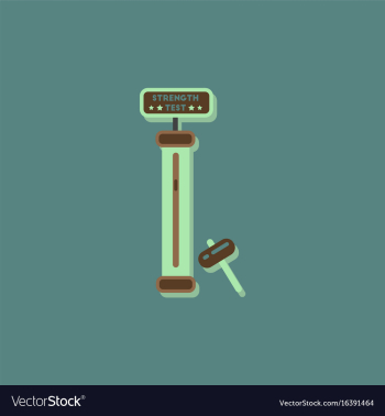 Strength tester test your strength amusement game vector image Strength tester test your strength amusement game vector image