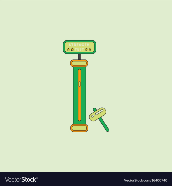 Strength tester test your strength amusement game vector image Strength tester test your strength amusement game vector image
