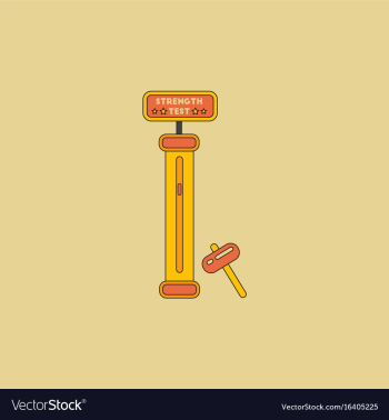 Strength tester test your strength amusement game vector image Strength tester test your strength amusement game vector image