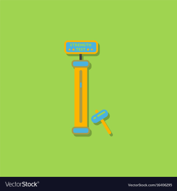 Strength tester test your strength amusement game vector image Strength tester test your strength amusement game vector image
