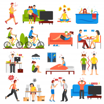 Stress and relaxation set Free Vector Stress and relaxation set Free Vector