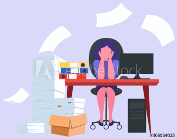 Stress at work and deadline concept