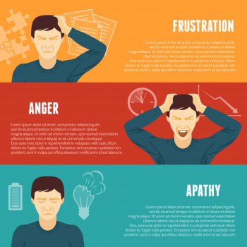 Stress concept horizontal banners set Free Vector Stress concept horizontal banners set Free Vector